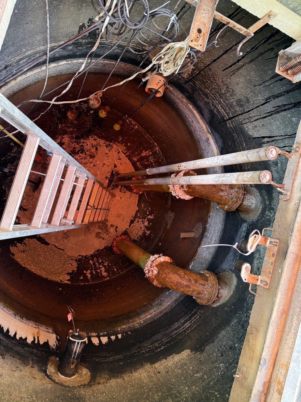 Confined-space work inside a lift station