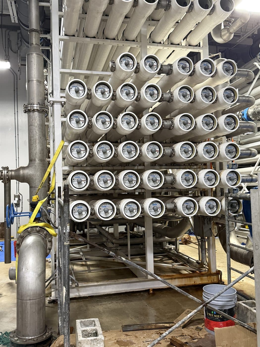 Reverse osmosis train serviced and prepared for startup